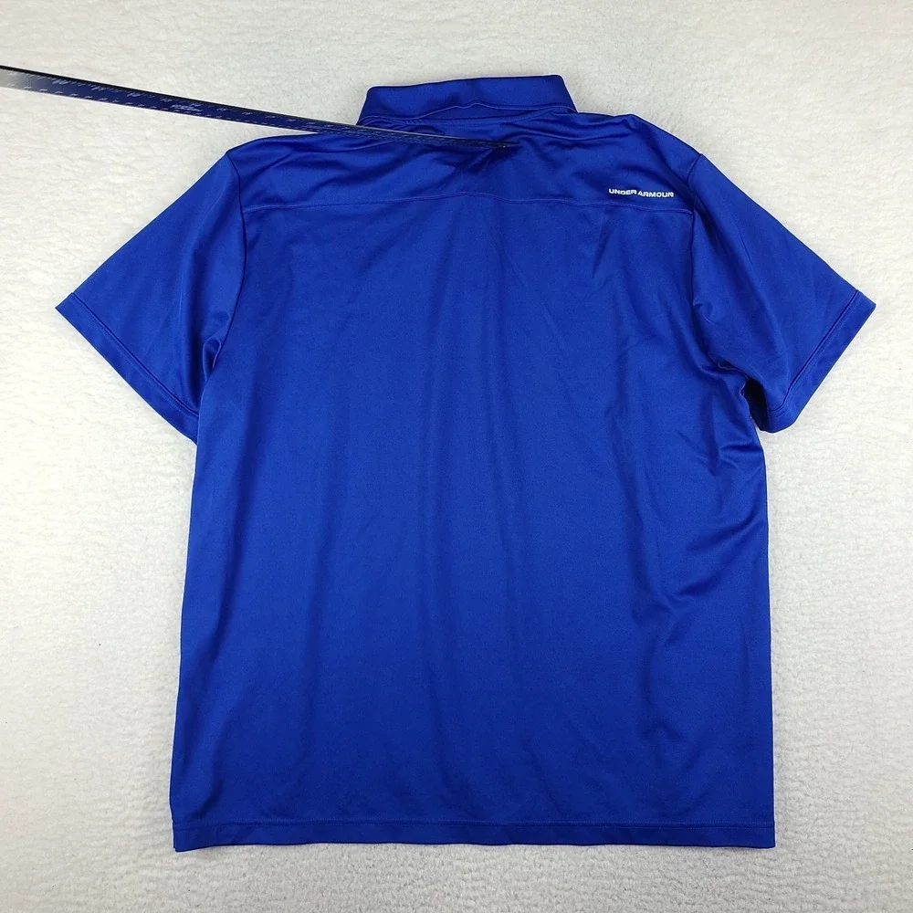 Under Armour Polo Shirt Mens 3XL Blue Loose Heatgear Performance Short Sleeve *